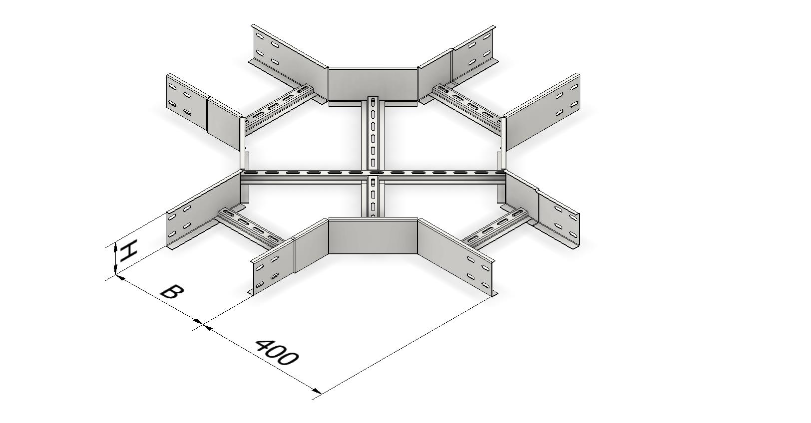 Секция Х-образная НЛ-Х 500х50, толщ. 1,5 мм, цинк