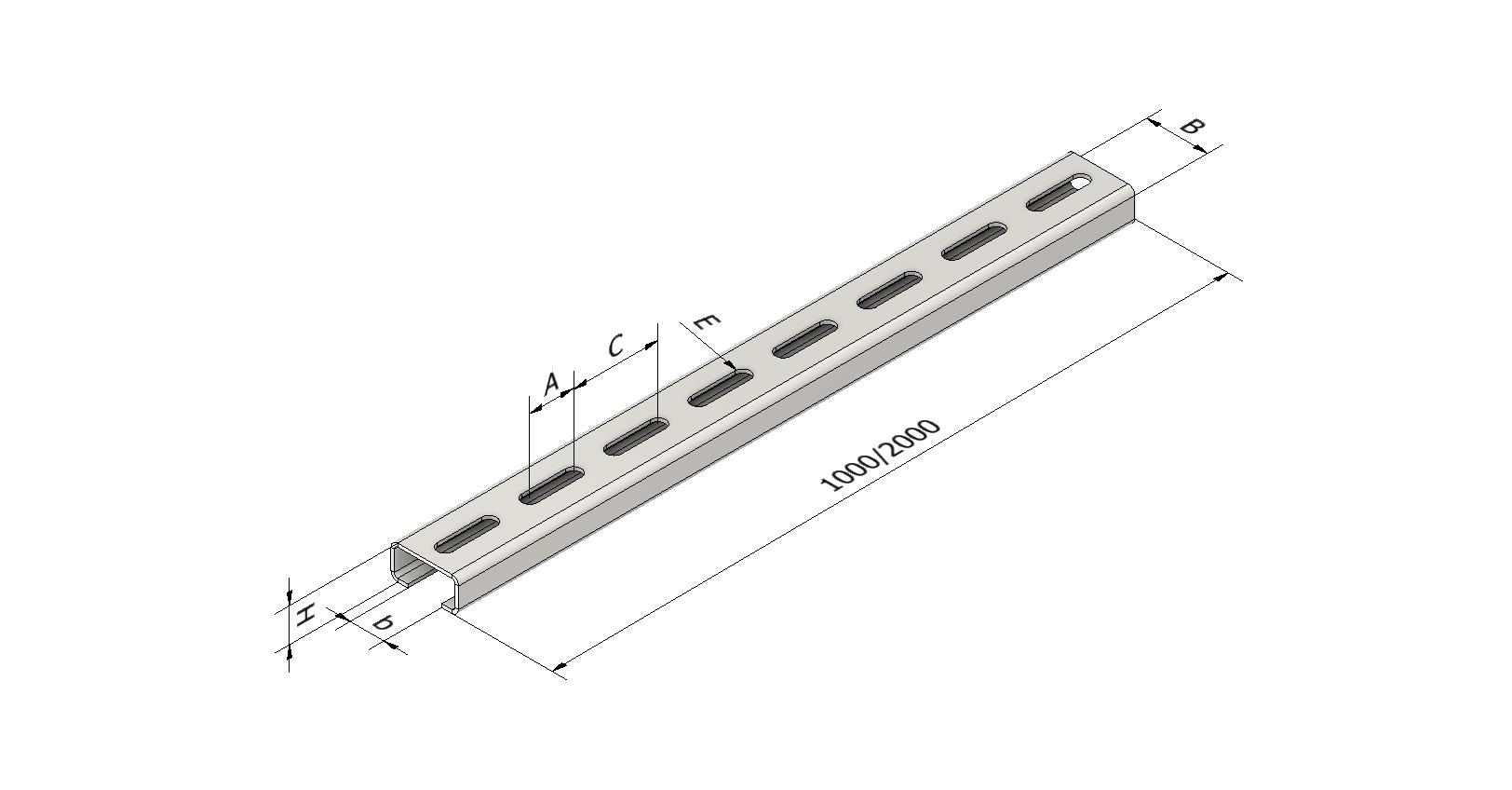 С-образный  профиль К 108/2 40х20х2000 мм, толщ. 2,0 мм, цинк