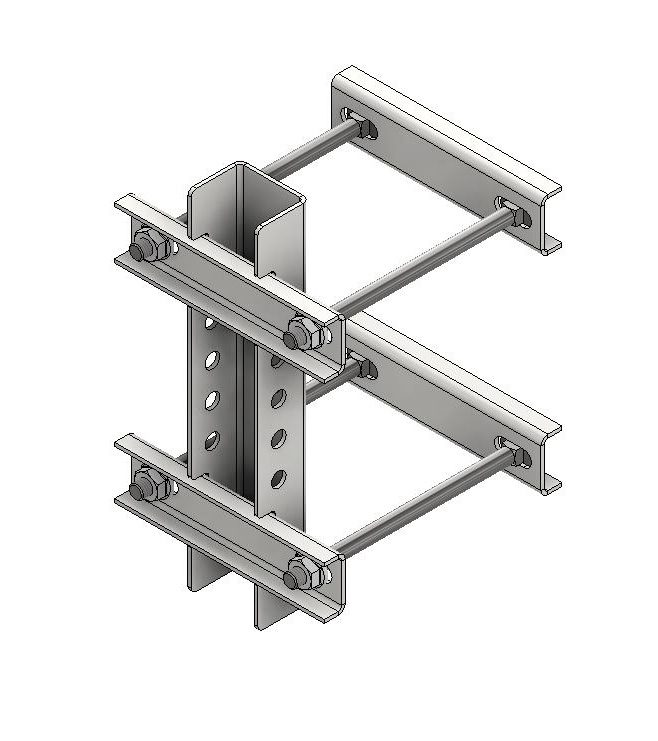 Стойка крепления KSP.SKS для одной полки к опоре сетчатого ограждения, длина 200 мм, толщ. 2,0 мм, цинк