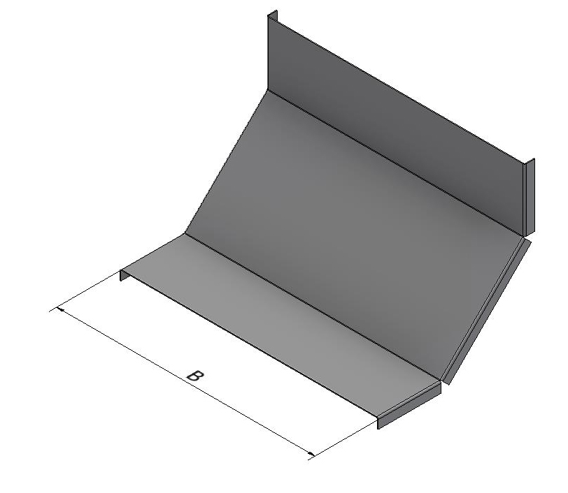 Крышка ответвителя вертикального вверх КЛВ 200 мм, толщ. 1,5 мм, цинк