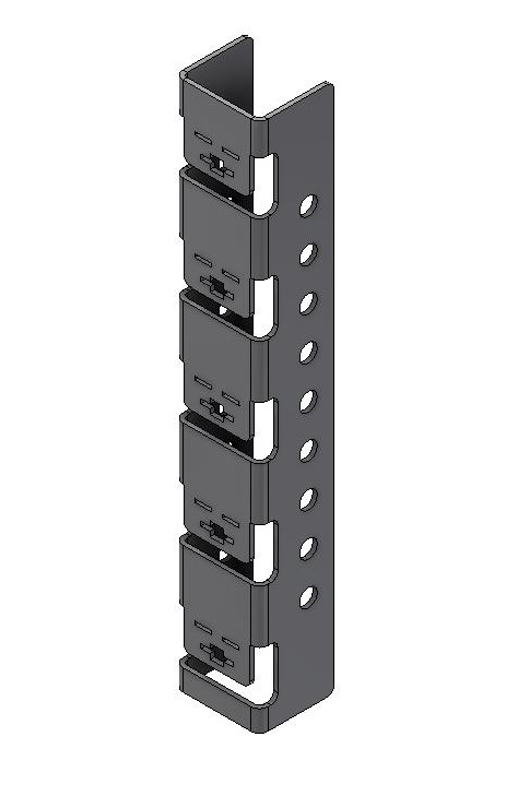 Стойка универсальная KSP.SKZB для крепления одной полки к сетчатому ограждению, длина 250 мм, толщ. 2,0 мм, RAL