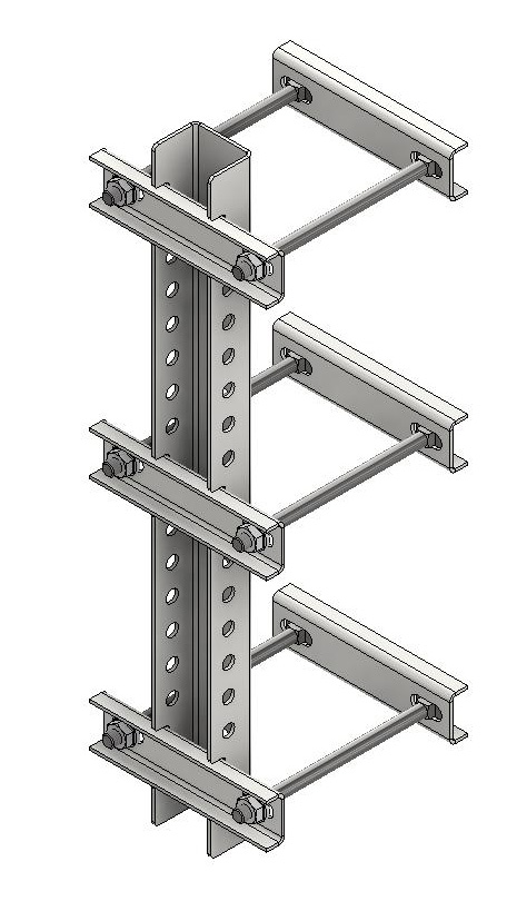 Стойка крепления KSP.SKS для одной полки к опоре сетчатого ограждения, длина 400 мм, толщ. 2,0 мм, цинк