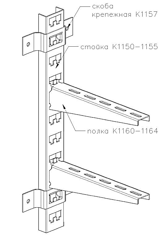 Полка кабельная чертеж